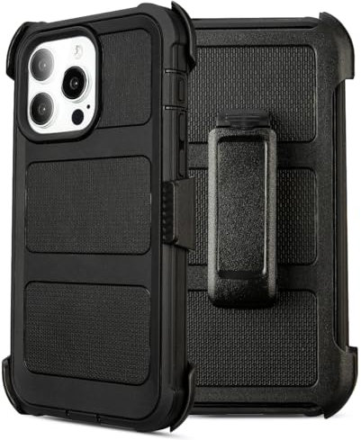 Saiboro for iPhone 13 Pro Case with Belt Clip Holster,for Defender iPhone 13ProCase with Stand,Heavy Duty Rugged Full-Body,3 Layers of Sturdy,Anti-Drop,for Case iPhone 13 Pro Case Protective (Black)