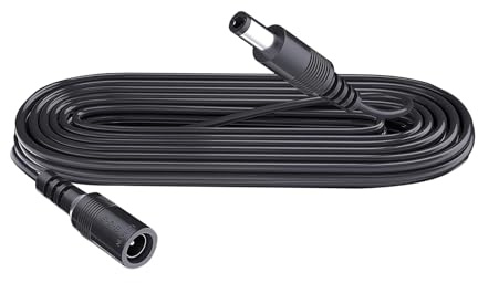 Security-01 2m Extension Cable, Plug 5.5mm x 2.1mm, DC 5V 6V 9V 12V 24V Power Adapter Extension Cord, for CCTV Camera, IR illuminator, Printer, LED Strip, Black