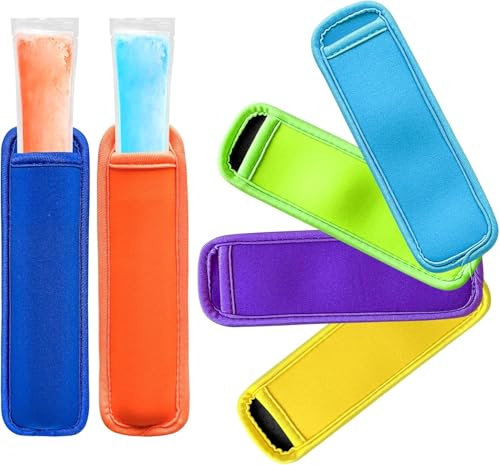 6 Piezas Bolsas para Helados, Sujetadores de Helados de Neopreno, Bolsas Helados Flash sin BPA, Bolsas para Flash Helado, Bolsitas Flash Congelar para Yogur, Caramelos, Helados (B)