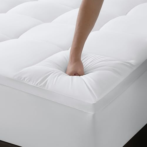 DUANDUAN Sobrecolchón 135 x 190 cm - Cubrecolchón Suave con Relleno de Microfibra de 900 g/m² - Funda de colchón para colchones de 10-30 cm - Lavable a máquina