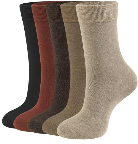 CLOSEMATE 5 Paires Chaussettes Femme 35-38 39-42 en Coton Doux Quarter Socks Extensible Respirant Classique pour Travail Maison Voyage Quotidien Multicolore
