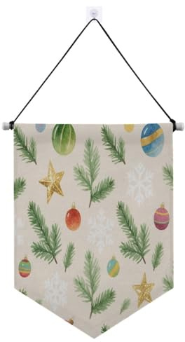 Bandera de acebo verde de Feliz Navidad colgante con barra telescópica bandera de patio al aire última intervensión decoración para interiores y exteriores suministros para fiesta de a?o nuevo