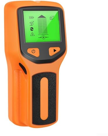 Rilevatore di perni da parete 5 in 1 – Rilevatore di perni con display LCD, 3 modalità di profondità, sensore preciso da parete per legno, metallo, filo di tensione CA (arancione)