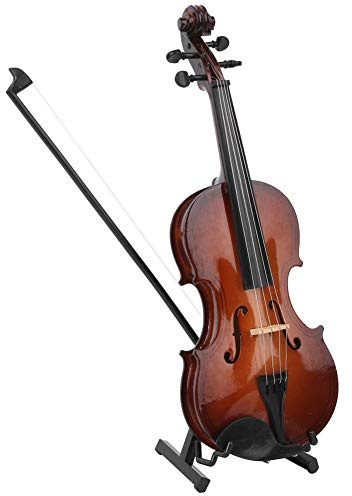 Haofy Modello di Violino in Miniatura Mini Replica di Violino in Legno da 7,9 Pollici Decorazione per L'home Office con di Supporto e per Esposizione di Collezionisti di Regali