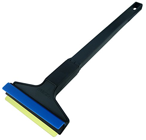 Eiskratzer Auto lang - Scheibenkratzer Auto 37cm - schnell, mühelos & schonend - Premium HIPS - Murska mit Messingklinge & Gummilippe - effizient sicher Schneekratzer - Finnland Schwarz Blau