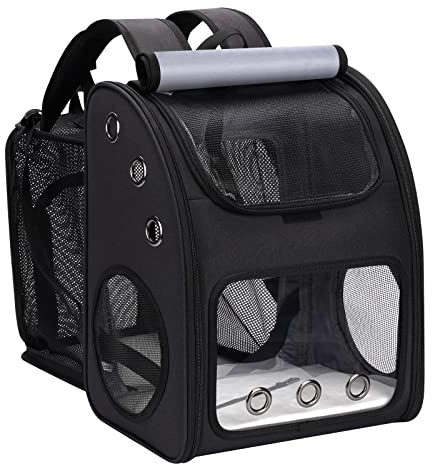 COVONO Cat Backpack Carrier, Expandable Pet Carrier Backpack for Cats & Small Pets, Super Ventilated Breathable Design, Airline Approved Portable Travel Backpack for Hiking, Camping & Outdoor Use