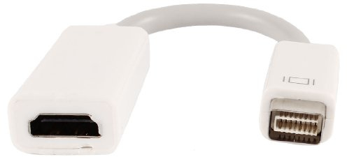 Ruilogod Mini-DVI Man till HDMI Kvinna M/F Adapter Cable Cord Bly White