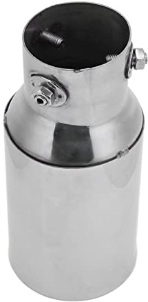 TKSE Edelstahl Auspuffendrohr, Auto Auspuffblende Edelstahl silbern hochglanzpoliert rund universell Endschalldämpfer Auspuffrohr für Autos 60 x 89mm