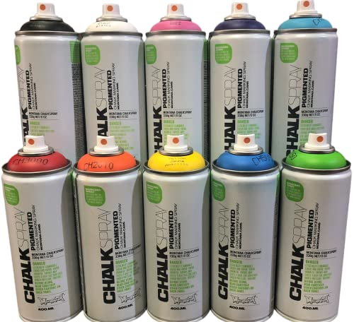 KLAMOTTEN STORE Kreidespray Sprühkreide Markierungsspray Chalk Paint wasserlöslich und abwaschbar - kräftig leuchtende, matte Farbtöne, hervorragende Deckkraft (grün)