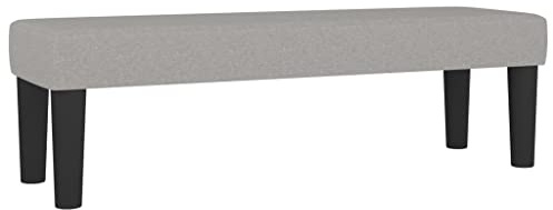 vidaXL Banc Ottoman Banquette Rembourré Banc de Lit Banc d'Entrée Chambre à Coucher Salon Couloir Intérieur Gris Clair 100x30x30 cm Tissu