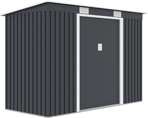 Habitat et Jardin Caseta de jardín metálica de una vertiente Austin - 3,14 m2 - Gris