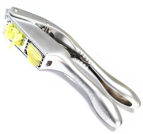 Prensa y rebanadora de ajo 2 en 1, aplasta, corta y pica ajo sin esfuerzo, con esta versátil herramienta de cocina, perfecta para cocineros caseros y chefs profesionales por igual.