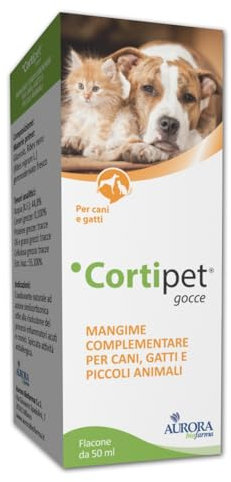 Aurora Biofarma Cortipet Gocce 50ml - Mangime Complementare per Cani e Gatti per il Sistema Immunitario