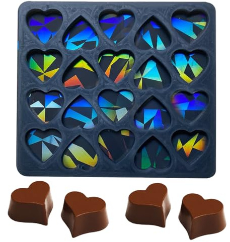 IWIDYA Stampo cioccolato olografico,Stampo cioccolato,stampi in silicone per cioccolatini,antiaderente,Perfetto per barrette di cioccolato speciali, barrette proteiche,forme di fusione della cera