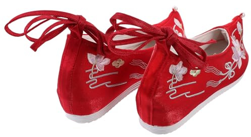 UKCOCO Scarpe Hanfu Donna Zeppa Nascosta in Stoffa Ricamata, Stile Cinese Vintage Ricamo a Mano, Leggere e Comode per Abbigliamento Tradizionale Ed Eventi Culturali