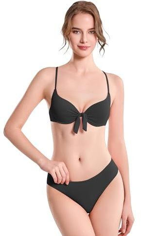 Bikini de Mujer con Nudo – Traje de Baño de Dos Piezas Acolchado con Tirantes Ajustables