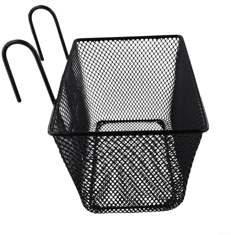 Metal Mesh Storage Basket for Bike Handlebar Mounted on Scooter, Ebike, and Kids Bicycles with Hook Attachment