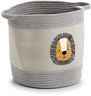 Zeller 14289 Aufbewahrungskorb Löwe, Baumwolle/Polyester, ca. Ø30x30 cm