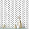 Erfoni Papel tapiz moderno de espiga para despegar y pegar, color blanco y negro, 17.7 x 393.0 pulgadas, papel tapiz negro geométrico extraíble, moderno, autoadhesivo, para decoración de sala de estar