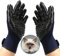 Healthman Fellpflegehandschuhe für Hunde, verbessertes Fünf-Finger-Design, Gummi-Waschhandschuhe, sanfte Enthaarungsbürsten, Handschuh für Katzen, Hunde und Pferde, Größe 10, Blau