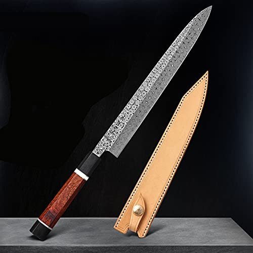 Serie retro 270mm Sashimi Cuchillo Damasco Acero Sushi Fileteado Cocina Herramienta Sharp Salmon Cook Cuchillos
