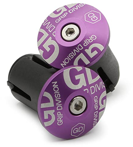 GD Grip Divison Rennrad Lenker Endkappen, Aluminium End Plugs für Gravel, Fixie, Cyclecross und Bahnräder, lila