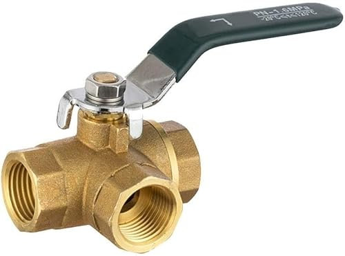 Schlauchanschluss, Schlauchverbinder, 1/4 Zoll, 3/8 Zoll, 1/2 Zoll, 3/4 Zoll Messing, vollständiger L-Anschluss, Gewindeanschluss, festes 3-Wege-Ventil mit Griff, Wasserhahn-Wasserfilter-Adapter (Größ