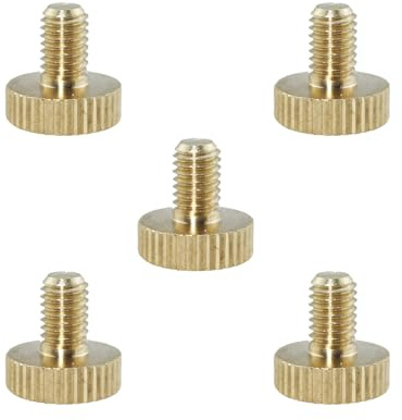 TAODAN 5PCS M5 Flat Brass Bolt Grip Knob Fastener 8MM Knurled Thumb Screw Suitable for Lamp Shade and Mechanical Component and Electronic Equipment Mounting Fixture