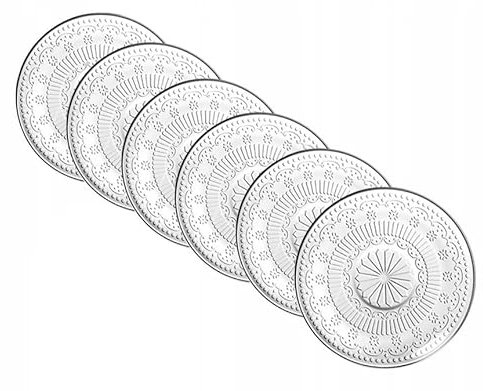 Altom Design Tellerset 6 Personen Ø 17,5 cm Glasteller Kuchenteller Set aus Glas Karen
