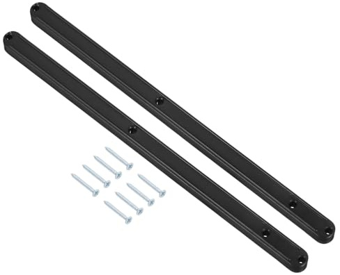 QUARKZMAN Guide Per Cassetti, 2Set 300mm - Guide In Plastica Con Viti, Guida Scanalata Montaggio Laterale Per Cassetto Armadio Comodino Guardaroba Cassettiera (Nero)