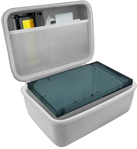 Khanka per Liene Amber M100/M200 Stampante Fotografica Portatile per Smartphone(10x15cm) custodia rigida con tasca a rete per accessori Liene DHP513 4x6'', solo custodia (Grigio)