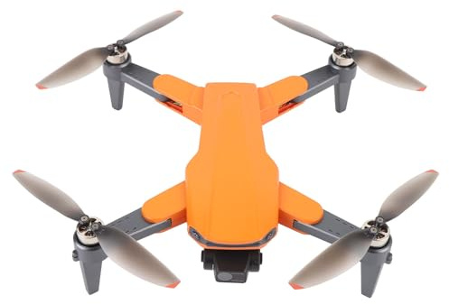 Plyisty Drone RC, Doppia Fotocamera HD GPS Motore Brushless Evitamento Ostacoli RC Quadcopter con Telecomando LCD, per Adulti Principianti Arancione (Batteria Singola)