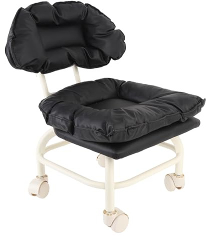 Yinhing Silla de Polea Rodante Taburete para Zapatos Taburete bajo Giratorio para el Hogar Salón Garaje Solución de Asiento Versátil para Fácil Movilidad y Comodidad Diseño Elegante y Funcional para