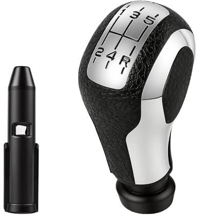 Aelxveba 5 Velocidades Pomo Palanca de Cambios con Adaptador, Pomos de Cambio Manual para Coche, Pomos de Palanca de Cambios Manual, Pomo Cambio de Marchas, para C2 C3 C4 C5