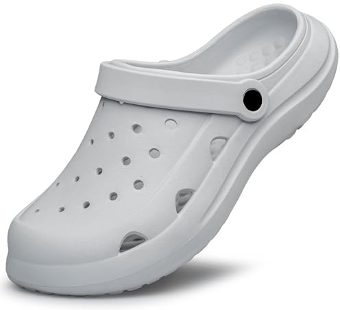 CASOSTELLY Mens Womens Solid Clogs Unisex Lightweight Non-Slip Platform Garden Shoes Breathable Beach Slides with Adjustable Strap for Indoor Outdoor