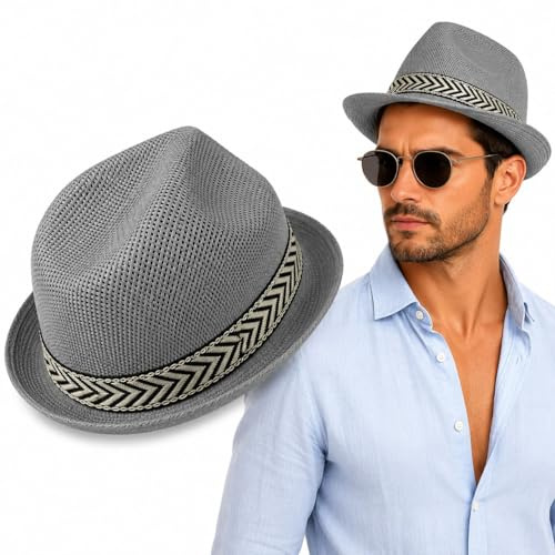 OTHERWISETRIVIAL Cappello Simil Paglia Unisex, Stile Panama e Fedora, per Spiaggia e Casual, Vari Colori e Modelli