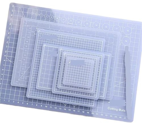 Skärmatta för kontor A3/A4/A5 skärmattor, genomskinliga PVC-nätlinjer, självläkande bräda, verktyg (6 x 6 cm)