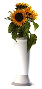 Castagnone Relio & c. sas Vaso per cimitero Jolly con Base diam. cm. 14 h. cm. 35 Colore Bianco