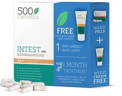 Packs 500Cosmetics Intest: Capsules et crème pour prévenir et soulager les hémorroïdes (1)