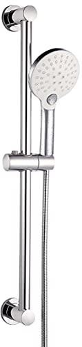 Duschstange 65 cm von ELBE aus Edelstahl, mit Multifunktions-Handbrause aus Kunststoff, 1,5 m Edelstahlschlauch