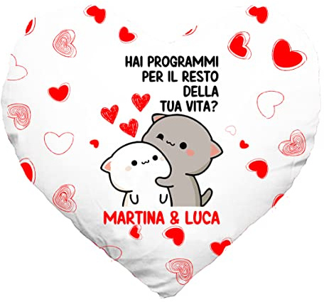 Colorfamily Cuscino SanValentino Personalizzabile a Cuore con nome Hai programmi per il resto della tua vita? Innamorati Amore Love