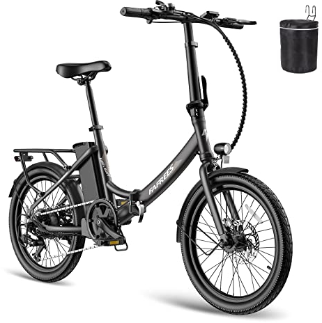 Fafrees F20 Lite, Klapprad e-Bike 20 Zoll, Elektrofahrrad 36V 16.75Ah, City EBike Herren Damen 250W 25km/h, e-Bike klapprad Reichweite bis zu 65-130 km E-Fahrrad, Schwarz