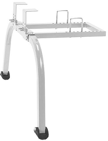 Heavy Duty Steel Ladder Stabilizer with Adjustable and Safe Grip, Ladder Standoff Ladder Extension Accessory Ideal for Painting, Gutter Cleaning, and Roof Climbing (Silver Gray)