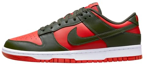 NIKE Sportswear - Sneakers Dunk Low Retro BTTYS en Cuir, Rouge-Kaki-Blanc (11)
