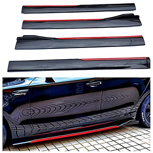 AMAIR Falda Lateral para el Automóvil para Audi Q3 Q5 Q7 Q8 8U F3 8R 4M,Divisor De Falda Lateral De Coche Antirayas Estribos Laterales,A/Blackred