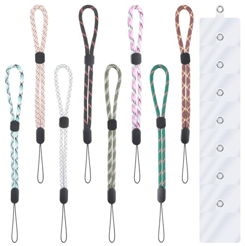 8 Stück Handy Schlaufe, Handschlaufe Handy mit 8 Stück Handy Schlüsselband, Verstellbare Handyschlaufe Handgelenk Handy Handschlaufe, Buckle PVC Transparent Mit Phone und den Meisten Smartphones