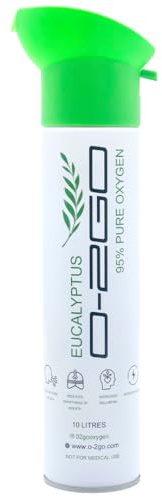 O2GO Lata de oxígeno con aroma de eucalipto, 10 litros, oxígeno puro para respirar con taza facial, alivia los síntomas del resfriado con oxígeno de eucalipto, puede ser compacta, portátil y ligera