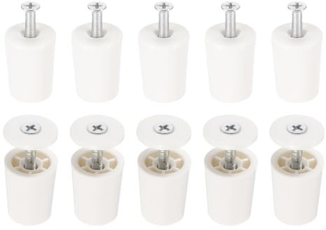 QUARKZMAN 10 Pcs Butée Volet Roulant 28mm Butée de Volet Roulant Bouchon d'Arrêt en Plastique avec Rondelles et Vis pour Volets Roulants Lames de Volets Roulants, Blanc