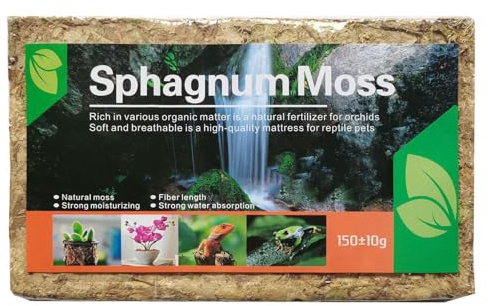 Musgo De Sphagnum De Fibra Larga | Musgo De Sphagnum Premium, Musgo Seco De Planta De Sphagnum De Fibra Larga Natural, Para Orquídeas, Plantas Carnívoras, Reptiles, Aproximadamente 5,3 Oz/150 G, Ayuda