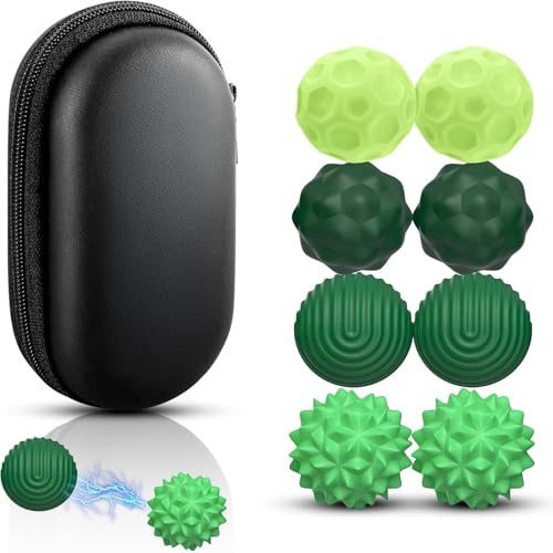 JoyJoyful 8 PCS Balle Anti-Stress Enfant Adulte, Fidget Toys Anti Stress Pierre Sensorielle Texturée, Outil de Relaxation pour Gestion du Stress, TDAH, Autisme (Vert)